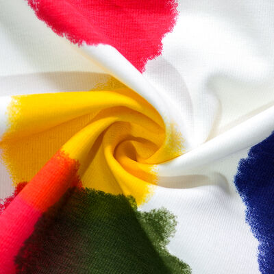 Buy Knitted Colorful Printed Fabric Medium Weight 100% Polyester Garment Fabrics online manufacture