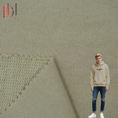 Buy Khaki Brown 100% Cotton Hoodie Fabric 400gsm For Winter Spring Sportswear online manufacture
