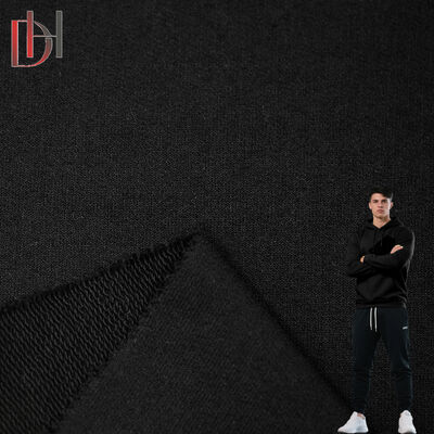 Buy 400gsm Cotton Hoodie Fabric Eco Friendly Heavyweight Plain Weft Coated Terry Fabric online manufacture