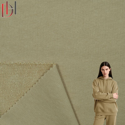 خرید 100٪ پنبه بافتن ساده رنگ آمیزی وزن متوسط 380gm Unisex Fleece پارچه لباس هودی online manufacture