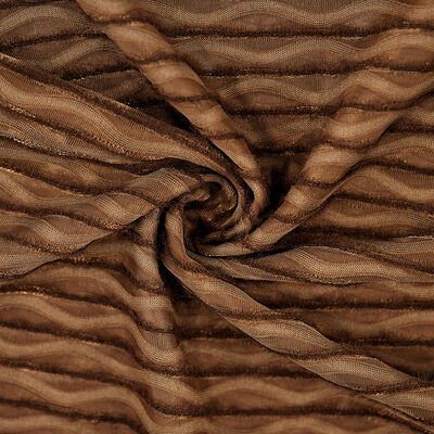 Αγορά 100% Polyester Jacquard υφάσματα ρούχων, Polyester Brown Jacquard Mesh υφάσματα online manufacture