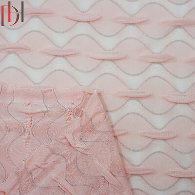 Beli Custom Silver Thread Pink Dress Medium Weight Jacquard Jersey Kain online manufacture