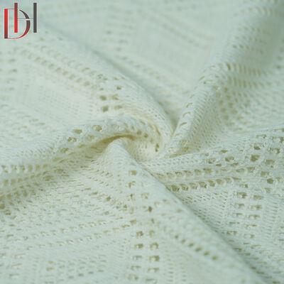 buy 65% Cotton 35% Polyester Lace Jacquard Mesh Knit Fabric 150cm 200g For Fashion Garment online manufacture